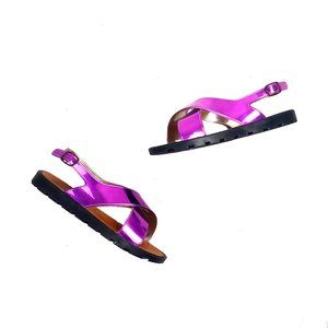 Electric Karma metallic purple open toe sandals